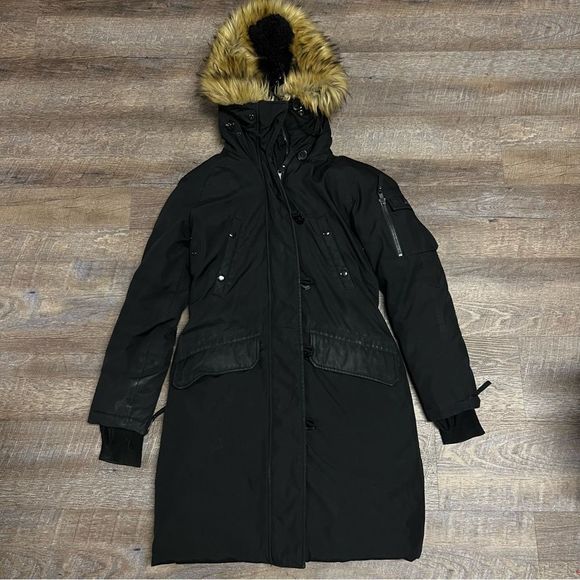 S13 Jackets & Blazers - S13 New York Alpine Coat Womens Small Black Duck Down faux fur hood winter coat